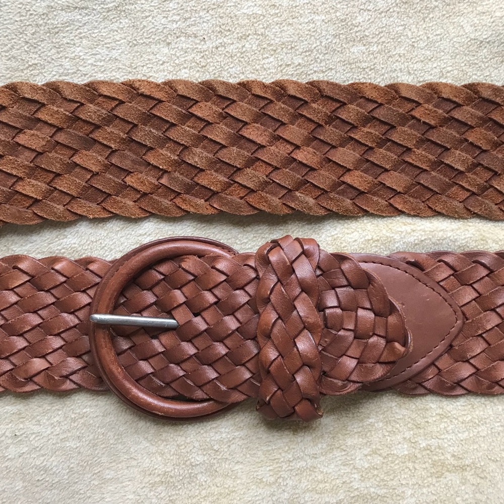 Abercrombie & Fitch Brown Leather Woven Belt